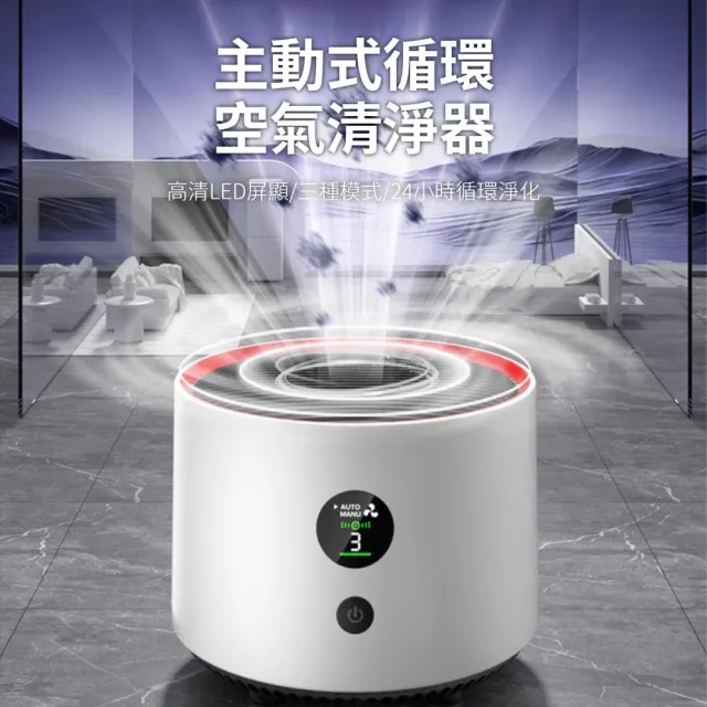 【小山THL】寵物空氣清淨機 負離子空氣清淨器 主動式除甲醛淨化器(24H循環淨化/智慧數顯/插電款/充電款)