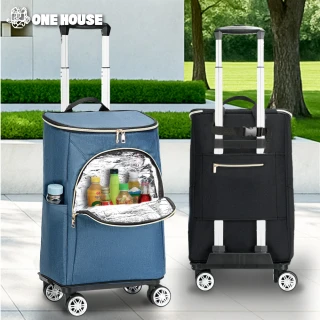 【ONE HOUSE】熱血TOP1 奈拉保溫輪折疊購物車 _ 旅行收納包+拉桿車(買菜車/收納推車/推車)