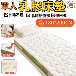 【一菡家居】乳膠床墊 床墊 家用床墊 軟床墊 海綿床墊(180*200CM 可折疊 天然乳膠 久睡不塌)