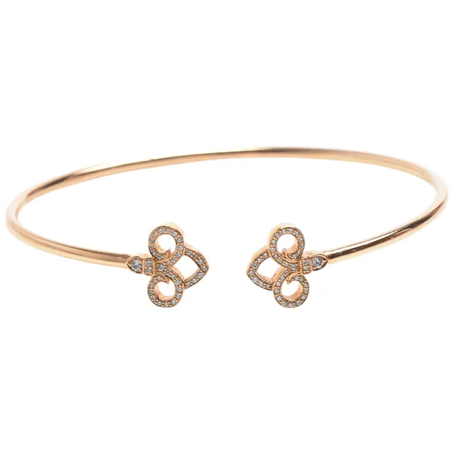 【Tiffany&Co. 蒂芙尼】Fleur de Lis 鳶尾花手鐲 18K玫瑰金手環(玫瑰金GRP07788)
