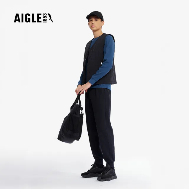 【AIGLE】男 休閒長袖T恤｜AG-4A122A184 午夜藍(男裝 長袖 長袖上衣 長袖T恤)
