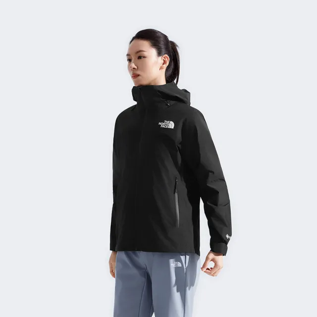 【The North Face】TNF 羽绒三合一防水外套 W MOUNTAIN LIGHT TRICLIMATE GTX JACKET-女 黑(NF0A8EWRGOE)
