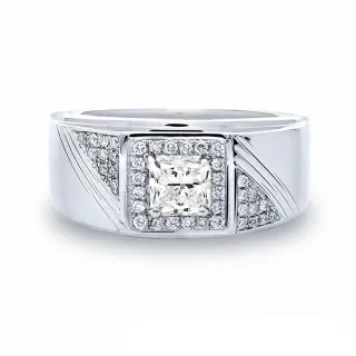 【Vividventure 亞帝芬奇】鉑金 GIA 50分 DVS2 天然鑽石 真鑽 男戒 極致幸福