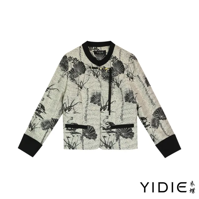 【YIDIE】中國風造型綁結長袖外套-米