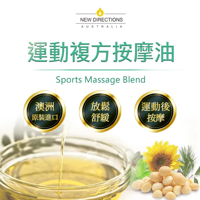 【NEW DIRECTIONS】運動-複方按摩油1000ml(清爽涼感配方-澳洲原裝進口新方向按摩油保濕油)