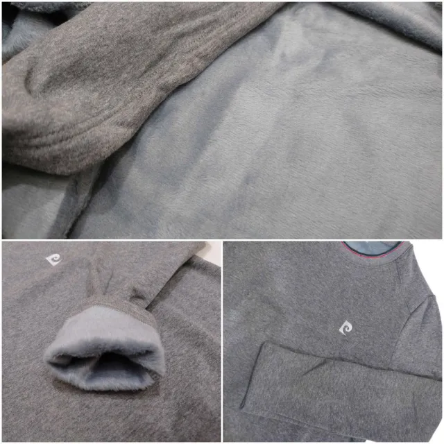 【pierre cardin 皮爾卡登】//2件組 速暖厚絨刷毛保暖長袖衫-速(保暖衣/圓領/V領/男居家服)