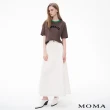 【MOMA】修飾假胯寬A字純棉牛仔長裙(白色)