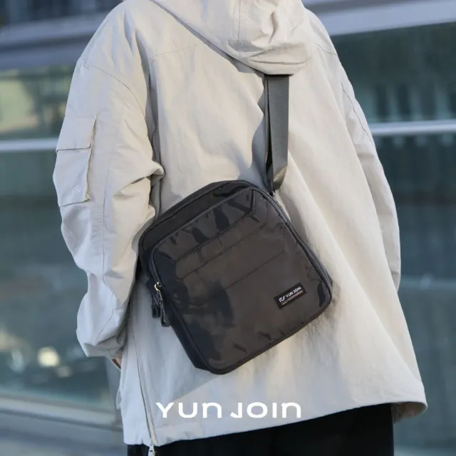 【YUN JOIN】Tech 直式多層斜跨包(機能輕量防潑水 多隔層收納 側背包/斜背包 )