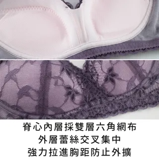 【玉如阿姨】理性與感性內衣※0616紫(理性與感性內衣。 B.C.D.E罩 無鋼圈 大罩杯 不易簍空 台灣製)