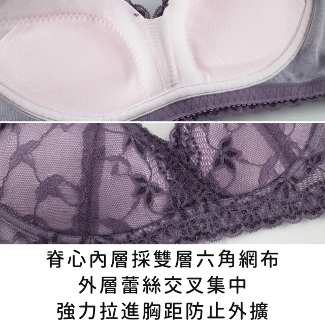 【玉如阿姨】理性與感性內衣※0616紫(理性與感性內衣。 B.C.D.E罩 無鋼圈 大罩杯 不易簍空 台灣製)