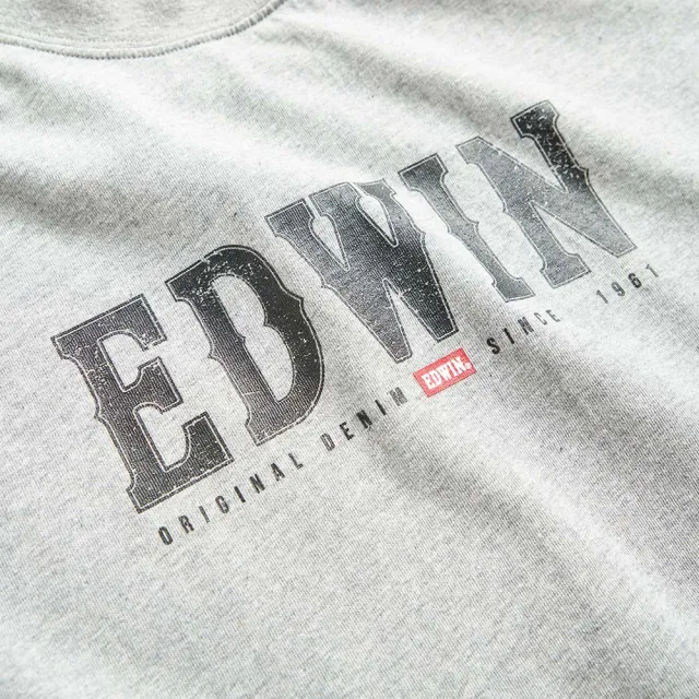 【EDWIN】男裝 網路獨家↘復古EDWIN經典短袖T恤(麻灰色)