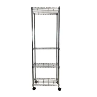 【A+Courbe】MIT耐重鐵力士鍍鉻萬用移動式收納四層架60x35x185cm(四層架/鍍鉻架/鐵力士架/貨架)