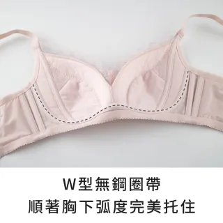 【玉如阿姨】自由幻夢內衣。無鋼圈包覆穩定日常不外擴 台灣製※0620粉藕(C.D.E.F罩 無鋼圈 機能 大罩杯)