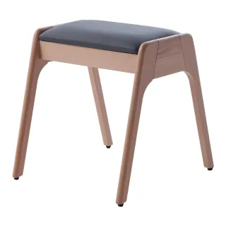 【H&D 東稻家居】諾艾莉北歐風貓抓皮短凳(原木 實木 餐椅 椅凳 椅子 可疊)