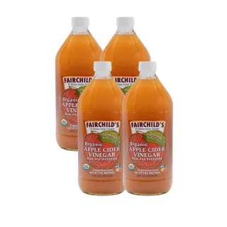 【費爾先生 Fairchilds】有機蘋果醋x4瓶(946ml)