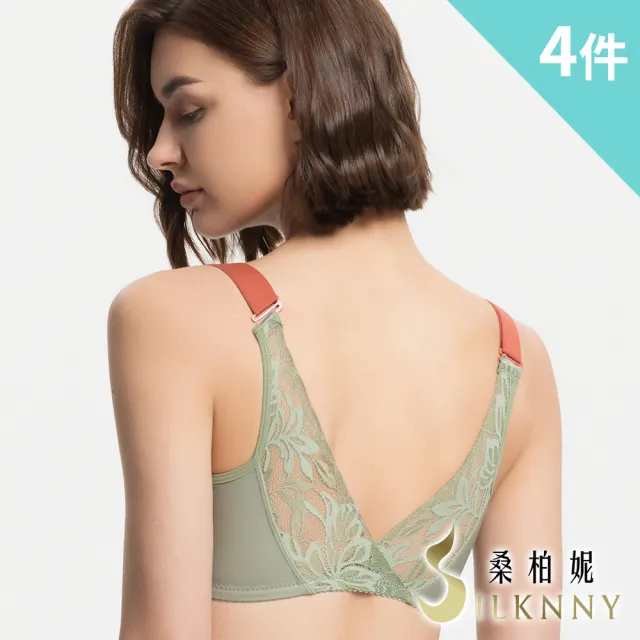 【silknny 桑柏妮】4件組 ☆ 日本花漾蕾絲前扣內衣/無鋼圈內衣/性感內衣/女內著/無痕內衣(隨機)