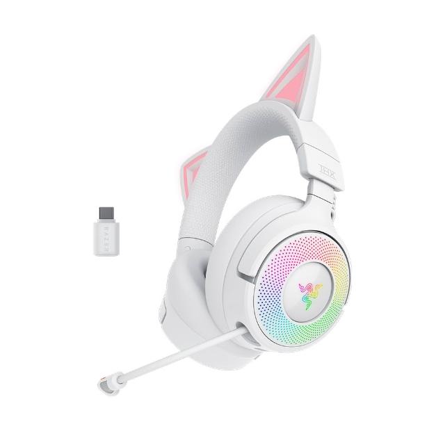 【Razer 雷蛇】北海巨妖 Kraken Kitty V3 Pro 無線電競耳麥 - 白色