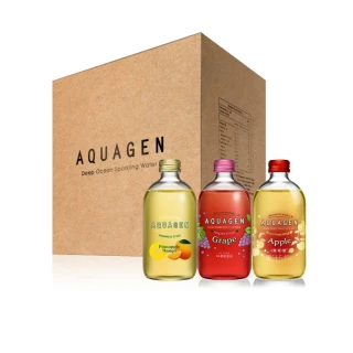 【AQUAGEN】MOMO獨家-海洋深層氣泡飲夏日果漾330mlx9入組(鳳梨芒果&香蘋玻光&義大利膠原蛋白葡萄/大江生活)
