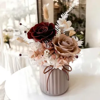 【Floral M】Maple楓糖卡布奇諾永生花禮(擴香花/永生花/花禮/香水精油/居家香氛/桌上裝飾/送禮)