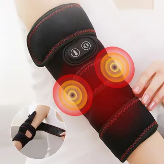 【Kolim】USB艾灸肘部震動按摩儀 熱敷保暖護肘 碳纖維發熱護手肘 肘部保暖帶 手臂按摩 交換禮物(禮物)