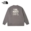 【The North Face 官方旗艦】北面男女款灰色大尺寸品牌印花長袖大學T｜8F0M0UZ
