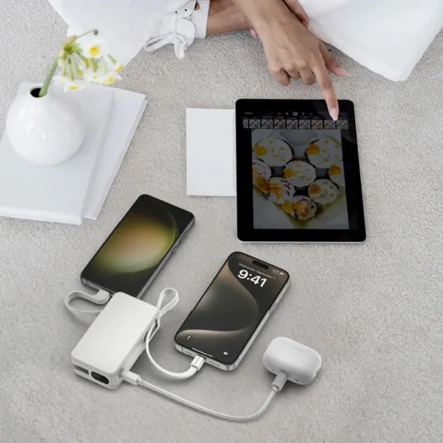 【Momax】IP138TW 1-Power Vital+ 10000mAh 1孔 30W PD雙內建 USB-C 線行動電源(自帶線/CCC認證/WH標示)
