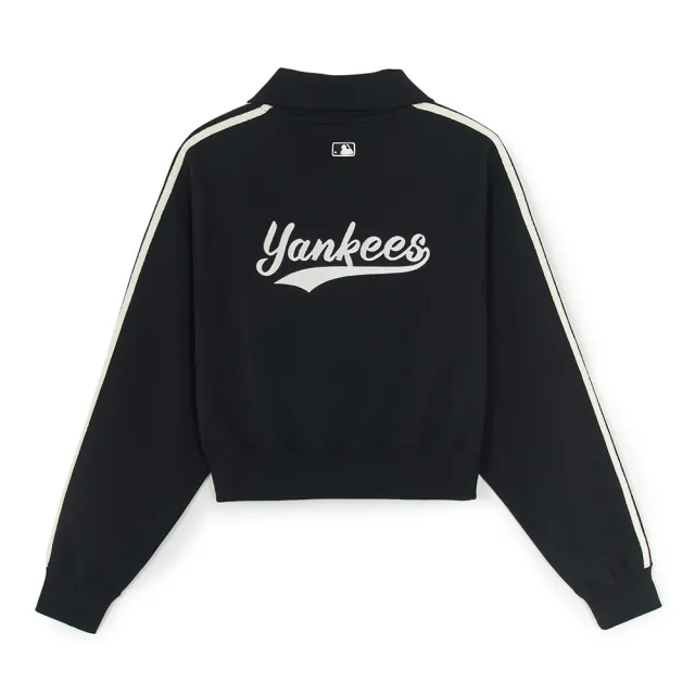 【MLB】抗UV女版半拉鍊長袖大學T Varsity系列 紐約洋基隊(3FMTV1354-50BKS)