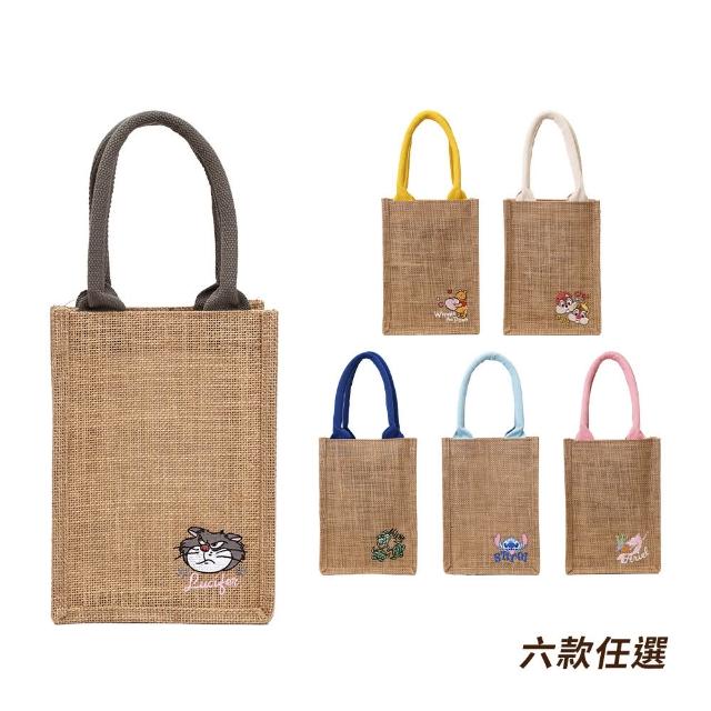 【HOUSUXI 舒希】迪士尼系列-刺繡麻布飲料袋-A3(6款任選)