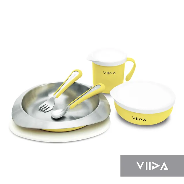 【VIIDA】Souffle 抗菌不鏽鋼餐具組(兒童餐具 抗菌不鏽鋼 寶寶餐具 學習餐具)