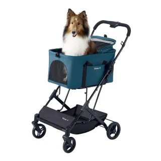 【IBIYAYA 依比呀呀】超速提分離式國民寵物推車-海港藍/麥穗棕(FS2517)