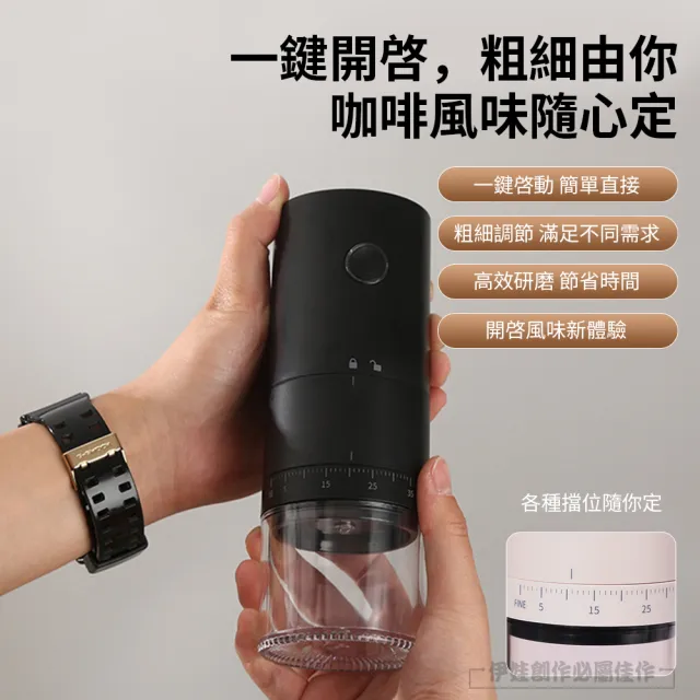 【IDREES 伊德萊斯】多功能全自動咖啡磨豆機 家用小型咖啡豆研磨機 磨豆器(隨行咖啡機 交換禮物)