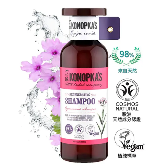 【Dr.Konopka’s】珂諾譜〔活力重塑〕洗髮精 500ml / 2入(贈手套式速乾巾/歐洲天然有機品牌)