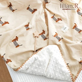 【lilian.R】100*120CM 寶寶毯 安撫被 荳荳毯 LR0056(推車毯 午睡毯 純棉紗布毯 寶寶安撫毯)