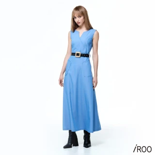 【iROO】貼袋絲棉長洋裝