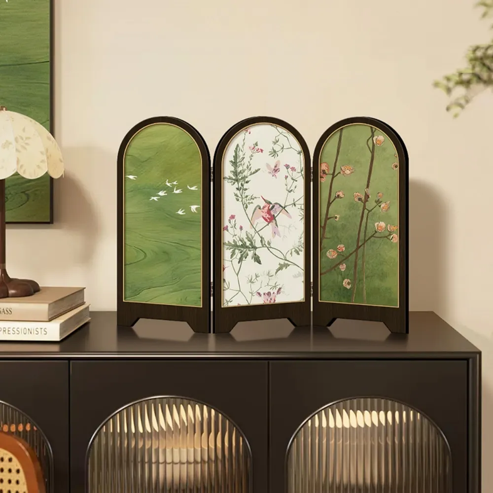 巨匠】擺飾小屏風裝飾54*40屏風擺件電視櫃裝飾畫中古風飛鳥玄關擺件入