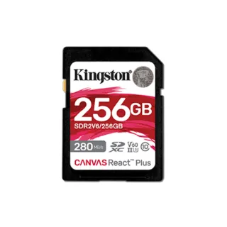 【Kingston 金士頓】Canvas React Plus V60 SD 256GB/280MB/s 記憶卡(SDR2V6/256GB)