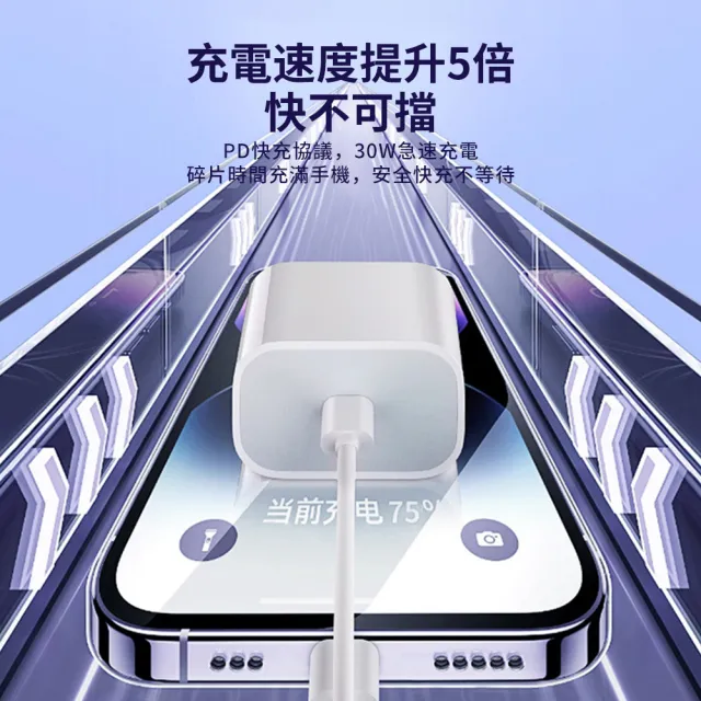 【YUNMI】氮化鎵GaN充電器 30W PD Type-C 單孔快充充電頭(蘋果Iphone15/14/三星/vivo)