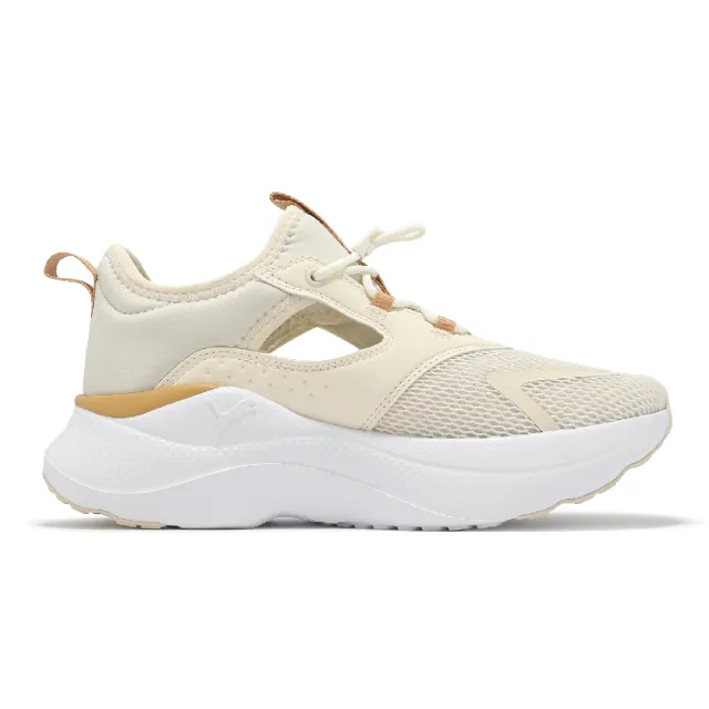 【PUMA】休閒鞋 Softride Mayve Mule 女鞋 米白 鏤空 緩衝 穆勒運動鞋(312001-03)
