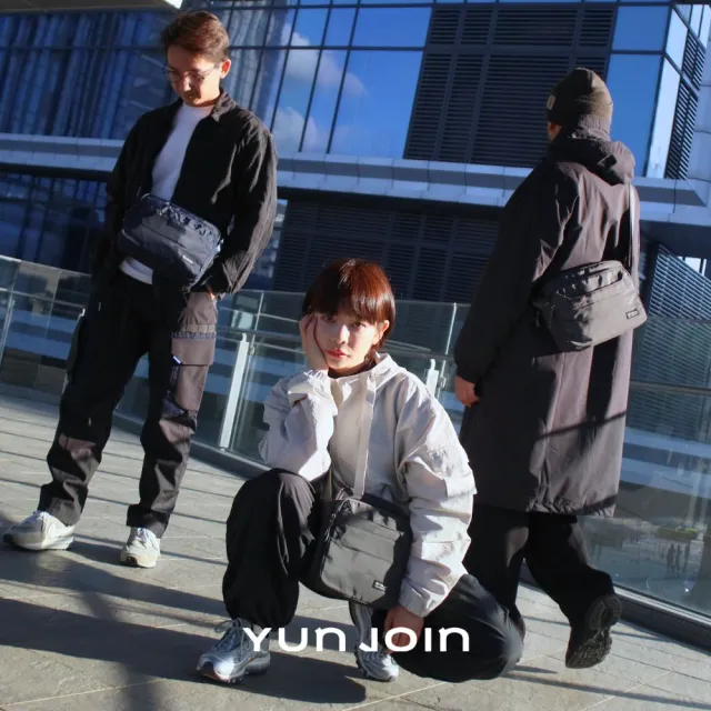 【YUN JOIN】雙11 Tech橫式多層斜跨包(輕量防潑水 多隔層收納 側背包/斜背包 男女適用)