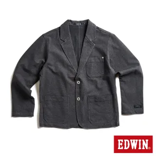 【EDWIN】男裝 針織休閒西裝外套(黑色)