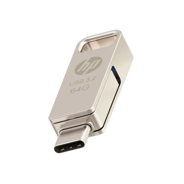 【HP 惠普】64GB 雙用隨身碟 Type-C + A 金屬製 USB 3.2 讀取高達 120 MB/s(x206c)