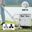 【ONE HOUSE】平拉式8輪爬梯折疊收納車 買菜車 購物車(50L巨型推車+大款防水袋)