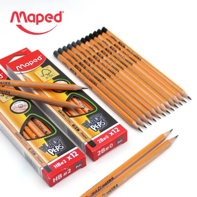 【Maped】國民三角鉛筆12入-兩款任選(HB 2B 鉛筆)