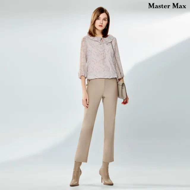 【Master Max】單釦腰頭彈性修身九分長褲(8423026)