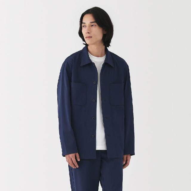 【MUJI 無印良品】男縱橫彈性人字紋外套(黑色/深綠/暗藍)