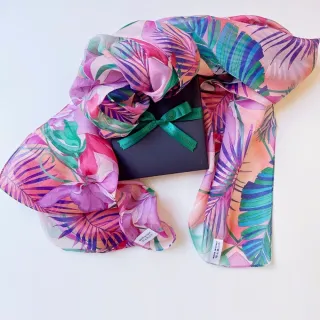 【iTa.a】100%義大利制造二合一絲巾禮盒組(40×160cm長方巾＋53×53cm小方巾－Aa32)