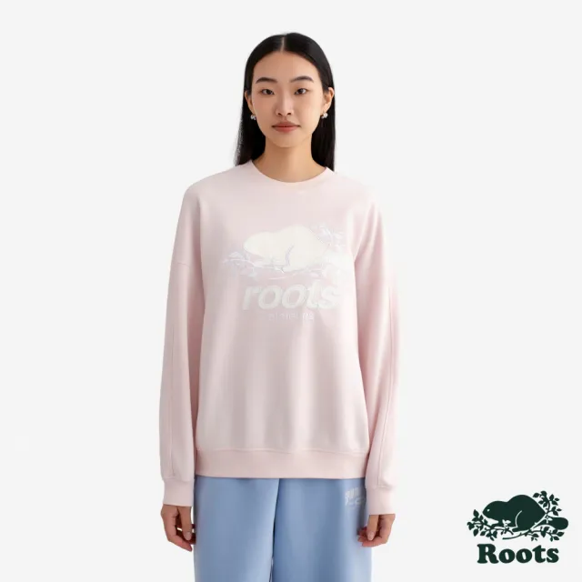 【Roots】Roots女裝-NOCTURNAL 圓領上衣(淺粉色)