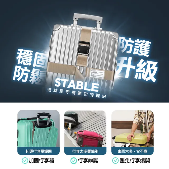 【大匠工具】藍色行李固定帶 行李箱束帶 加固捆綁帶 行李固定繩(165-LSTPBL行李扣帶 十字綁帶 行李箱綁帶)