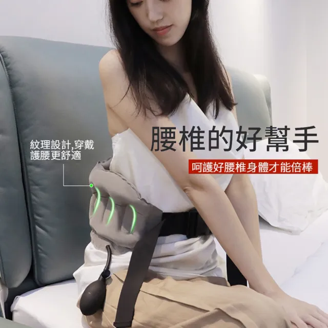 【ANTIAN】充氣式便攜折疊護腰墊 汽車旅途頂腰按摩護腰帶 動車高鐵飛機墊腰枕