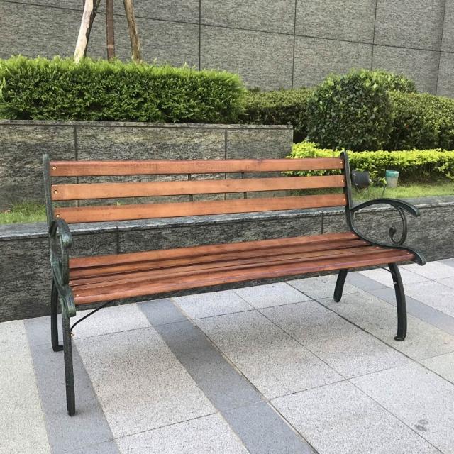 【Brother 兄弟牌】米蘭典雅雙人鑄鐵公園椅(有靠背椅腳可固定/庭園傢俱)